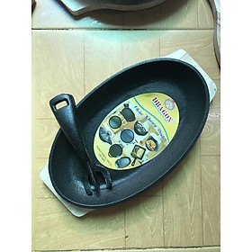 Mua Tổng hợp khay gang chống dính làm beefsteak kèm đế gỗ chảo gang bò né chảo gang bánh xèo chống dính hãng Vạn lợi đủ size