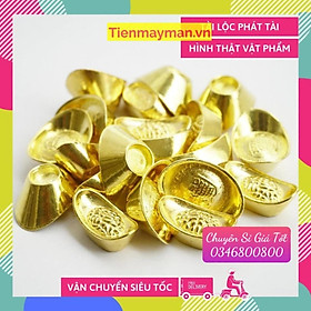 Thỏi vàng Thần Tài bằng đồng mạ vàng tài lộc giàu có - đặt bàn thờ Thần Tài