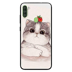 Ốp lưng dành cho samsung galaxy a11 mẫu mèo và cà đỏ
