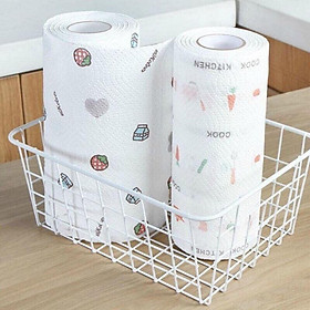 Mua 2 cuộn Giấy Lau Đa Năng - Khăn Lau Bếp  Lau Tay 220 Tờ 1 Cuộn Có Thể Giặt Được - giao hình và màu ngẫu nhiên