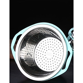 Mua Bộ Thau Rổ ( Rổ Inox 304   Thau Nhựa  ) - 24x8cm ( ĐK : 20cm ) 340g