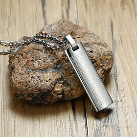 Stainless Steel Carved Lord's Prayer Dog Tag Pendant Necklace For Men