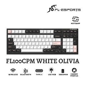 Bàn phím cơ FL-Esports FL100CPM Sakura Pink/White Olivia/Marsmallow - Hàng chính hãng