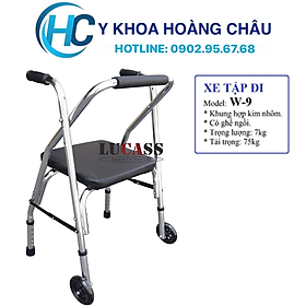 Khung tập đi LUCASS W9 - Có ghế ngồi bọc da cho người già, người khuyết tật (Tiêu chuẩn Mỹ)