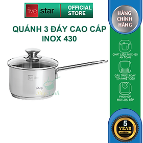 Mua Quánh Inox 430 Bếp Từ 3 Đáy Fivestar Nắp Kính