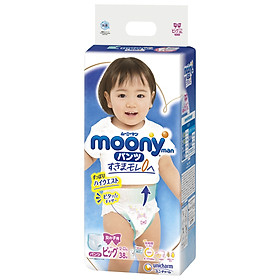 Tã Quần Cao Cấp Moony Nhật Bản Bé Gái XL38 (38 Miếng)