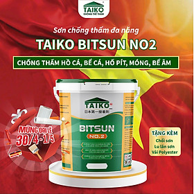 [1 Kg] Sơn Chống Thấm Đa Năng Gốc Bitum TAIKO BITSUN NO2 - Keo Sơn Chống Thấm Bể Cá Koi, Sàn Mái Nhà, Móng Nhà, Bể Âm