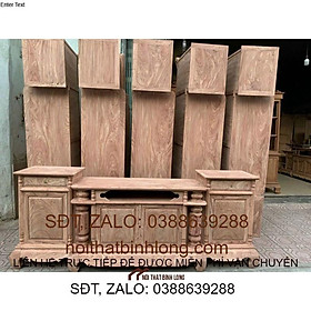 Kệ tivi cột nho gỗ hương đá. Hàng mộc và phun hoàn hiện