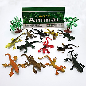 Bộ 12 Đồ Chơi Tắc Kè Safari Hoang Dã (dài 8 cm) bằng nhựa mềm và được đóng bịch rất an toàn, nhiều màu sắc giống như thật cho bé vui chơi và thỏa sức tưởng tượng