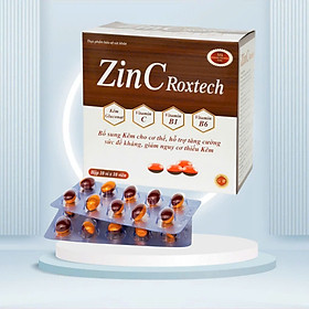 Zin C Roxtech Nâu, ND, Hộp 100 viên, Bổ sung kẽm, tăng cường sức đề kháng