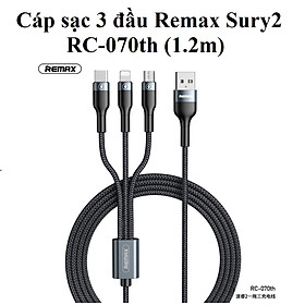 Mua Cáp sạc 3 đầu tổng output 3A Remax Sury 2 RC-070th (1.2m) _ Hàng chính hãng