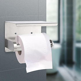 Toilet Paper Holder with Shelf Wall Mounted for Bathroom  Side Thick 2.2cm