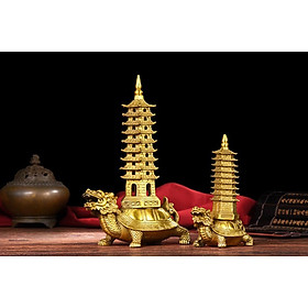 Mua Tượng linh vật con rùa đầu rồng long quy cõng tháp văn xương bằng đồng thau