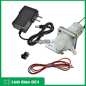 Hình ảnh Combo bộ máy bơm mini 12v Trắng + Nguồn 12V-1A ( Tặng 01 Jack DC cái, 02 đoạn dây điện đỏ-đen )