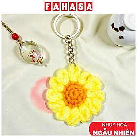 Móc Khoá Len Cúc Hoạ Mi - Màu Vàng (Nhụy Hoa Màu Ngẫu Nhiên)