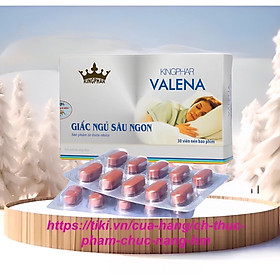 Thảo Dược An Thần Ngủ Ngon valena Kingphar - Hộp 30 Viên - Giúp an thần, gây ngủ, tạo giấc ngủ đến nhanh, tự nhiên