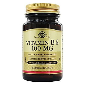 Solgar Vitamin B6 Vegetable Capsules, 100 mg, 100 Count