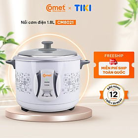 Mua Nồi cơm điện nắp rời Comet CM8021 dung tích 1.8L – Công suất 700W  giữ nóng lâu  dễ vệ sinh – Hàng chính hãng  bảo hành 12 tháng