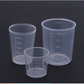 Mua Bộ 3 cốc nhựa đo lường thể tích 100ml   50ml   30ml   ly định lượng chia vạch