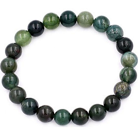 Vòng tay chuỗi hạt Cẩm Thạch Xanh Đậm 8 ly 20 hạt - hợp mệnh Mộc, mệnh Hỏa