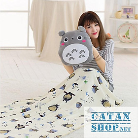 Gối mềnTOTORO HOA 3 trong 1 hàng loại 1, nỉ nhung cực mịn, bộ chăn gối văn phòngngủ trưa du lịch