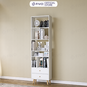 Mua Giá Sách Đa Tầng Gỗ MDF FIVO FB61 (50 x 24 x 177cm) Dễ Dàng Lắp Ráp (Có Hộc Kéo)- Hàng Chính Hãng