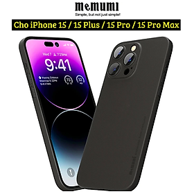 Ốp lưng nhám siêu mỏng 0.3mm cho iPhone 15, 15 Plus, 15 Pro, 15 Pro Max hiệu Memumi Slim - mặt lưng chống trượt, chống bám bẩn - Hàng chính hãng