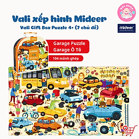 Bộ xếp hình valy Mideer 104 mảnh ghép dành cho bé từ 4 tuổi (Puzzle) - Chủ đề Garage xe ô tô