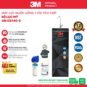 [SIÊU TỐC] Máy Lọc Nước 3M ICE140-S cho Gia Đình, Văn Phòng, Nhà Hàng, Quán Cà phê - Hàng Chính Hãng 3M, Nhập Khẩu Mỹ