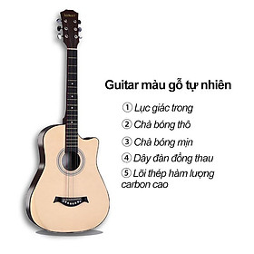 Mua Đàn guitar acoustic dành cho người mới tập chơi， Khẩu âm thanh tự nhiên và chân thật  có độ bền cao  dễ dàng sử dụng cho