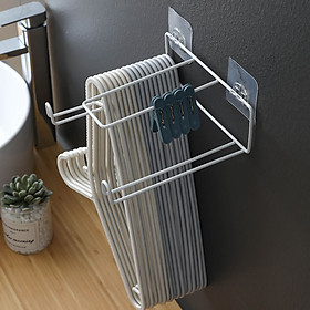 Mua Móc treo dán tường 2 thanh đôi  kèm 2 miếng dán treo móc quần áo- Giá gắn tường treo đồ nhà bếp  nhà tắm
