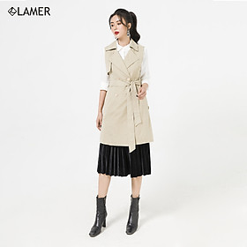 Áo gile cổ 2 ve, nơ eo LAMER L65G20Q005