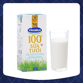 Sữa tươi không đường Vinamilk 100% Sữa Tươi hộp 1 lít