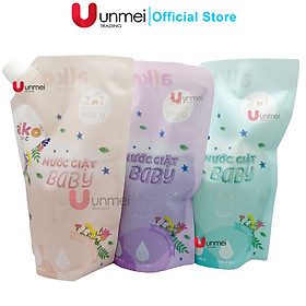 Nước Giặt Xả Vải Em Bé 2in1 Aiko Baby, Đặc Biệt An Toàn Cho Da Nhạy Cảm Túi 600g