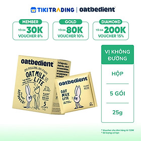 Sữa Yến Mạch Dạng Bột OATBEDIENT Vị Không Đường Thuần Chay Hộp 5 Gói x 25g