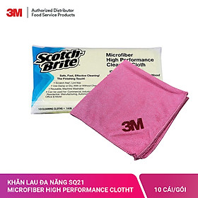 Mua Gói 10 Khăn Lau Đa Năng Microfiber 3M Scotch Brite™ High Performance SQ21  36x36cm  Màu Đỏ