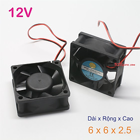 Quạt tản nhiệt 12V 6x6x2.5cm, Fan 12V 6x6x2.5cm【USBgiare,Com】