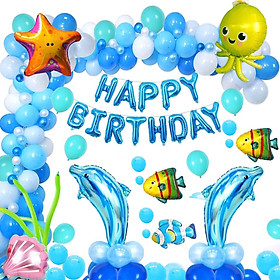 Set bong bóng trang trí sinh nhật biển xanh Birthday set tcl21