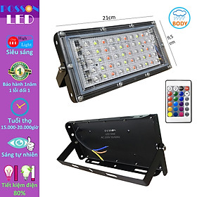 Mua Đèn Led pha đổi màu RGB 50w 220v kèm điều khiển hắt tường rọi cây kín nước chống mưa trang trí ngoài trời Posson LF-50RGB