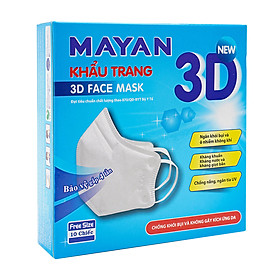 Hộp 10 Khẩu Trang Mayan 3D Mask Chống Bụi PM 2.5 Cao Cấp