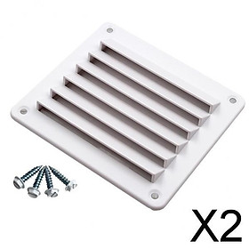 2xSeaflo ABS Plastic Louvered Vent for RV Boat Marine - 140mm x 125mm