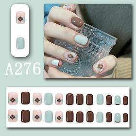A276-Hộp NAIL BOX 24 móng họa tiết nhiều màu sắc thời trang