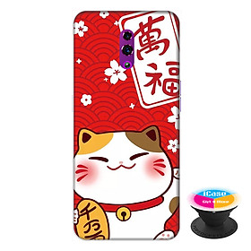 Ốp lưng cho điện thoại Oppo Reno hình Mèo May Mắn Mẫu 4 tặng kèm giá đỡ điện thoại iCase xinh xắn - Hàng chính hãng
