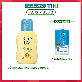 Sữa Chống Nắng Biore UV Kids Pure Milk Dịu Nhẹ Cho Trẻ Em SPF50+ PA+++ 70ml