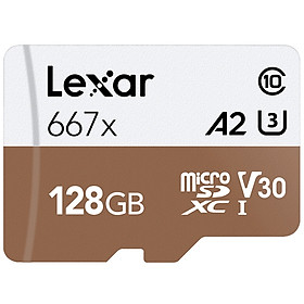 Lexar 128GB TF (MicroSD) memory card C10 U3 V30 A2 Read 100MB/s Write 90MB/s High speed stable without speed (667x)