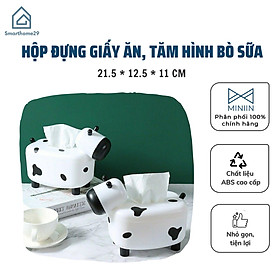 Hộp Đựng Giấy Ăn Để Bàn Hình Bò Sữa Kiêm Lọ Tăm Đa Năng - HÀNG LOẠI 1 - CHÍNH HÃNG MINIIN