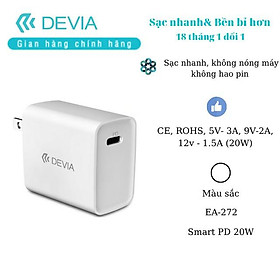 Mua Củ sạc nhanh Devia PD TypeC 20W Hàng chính hãng