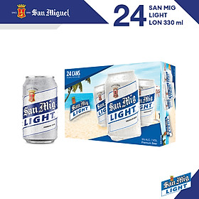 Thùng 24 Lon Bia SAN MIGUEL Light 330 ml