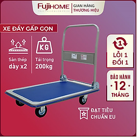 Mua Xe kéo hàng 4 bánh gấp gọn 300kg Nhập Khẩu Nhật Bản FUJIHOME  bánh cao su siêu bền  xe chở đồ đẩy hàng gấp gọn đa năng giá rẻ - Hàng Nhập Khẩu