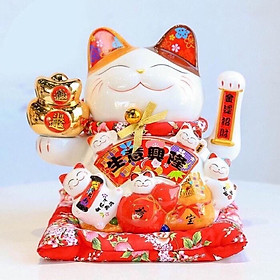 Mua Mèo Thần Tài Phú Quý- Gốm Sứ Nhật cao cấp - 26cm- HCM